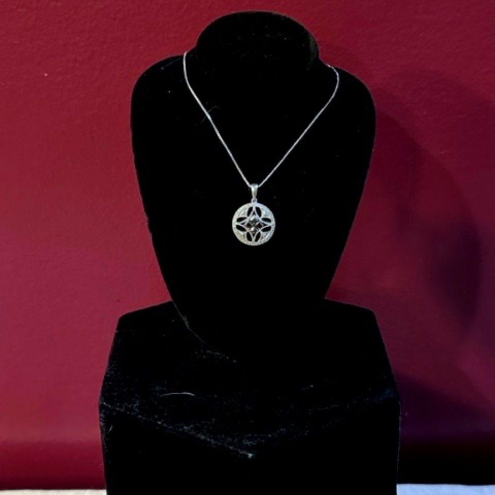 Black and White Diamond Necklace in Sterling Silver